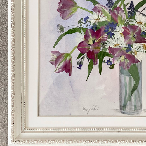 押し花 押し花アート 押し花額 チューリップ 春色新作2023