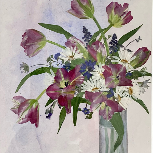 押し花 押し花アート 押し花額 チューリップ 春色新作2023 押し花 押し花アート 押し花額 チューリップ 春色新作2023