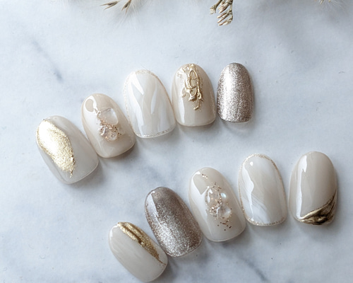 ネイルチップ　ニュアンスネイル　マグネット　ブライダルネイル　結婚式ネイル 8d8fadf9e49a09e5cec8bf1af62449