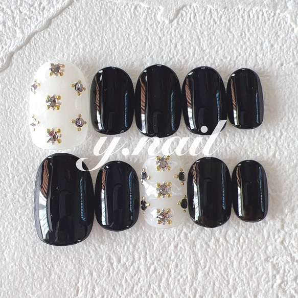 ネイルチップ オーダー 韓国 キラキラネイル ゴージャス ビジュー