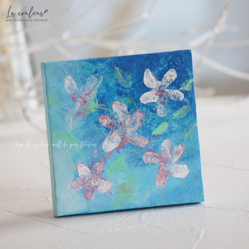 原画】抽象画 春桜II 10cm角 送料無料 絵画 La couleur 通販