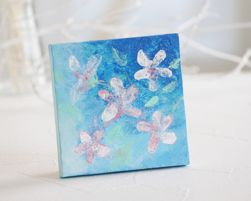 原画】抽象画 春桜II 10cm角 送料無料 絵画 La couleur 通販