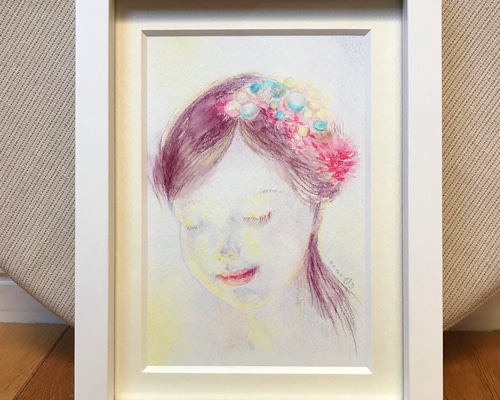 原画：春の訪れ【額装済み・送料無料】色鉛筆画 絵画 泉谷朋花 通販