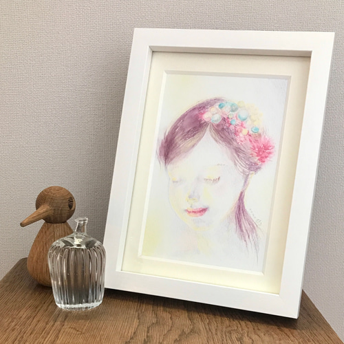 原画：春の訪れ【額装済み・送料無料】色鉛筆画 絵画 泉谷朋花 通販