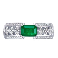 合成エメラルド クラシック モダン グリーン 高炭素ダイヤモンド キラキラ ゴージャス ラグジュアリー リング 指輪 緑 5枚目の画像