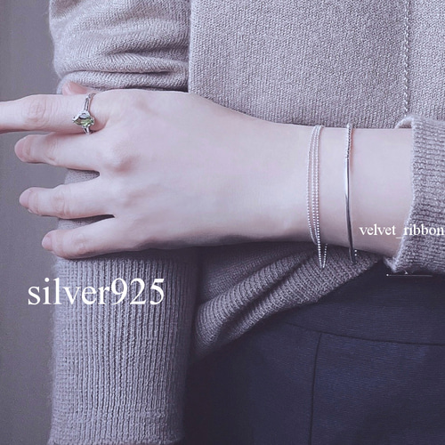 silver925 シンプル ボール バー ブレスレット ＊ ボールチェーン