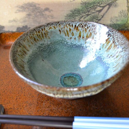 新着！】 孔雀釉 飯碗大 お茶碗 ご飯茶碗 ☆萩焼き 陶器 茶碗・めし碗