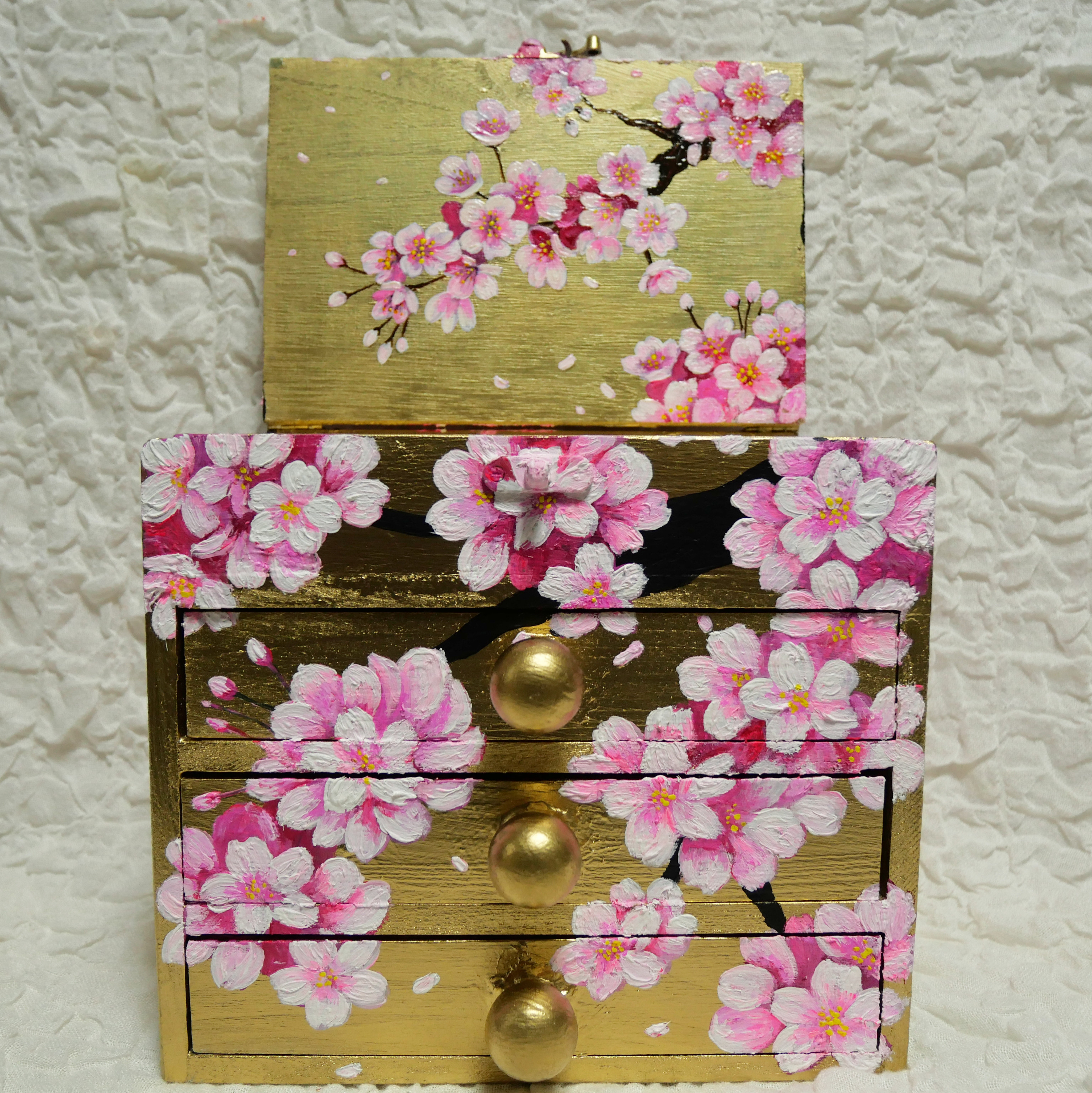 油絵 【桜タンスオーダーページ】 アクリル絵具、油絵具