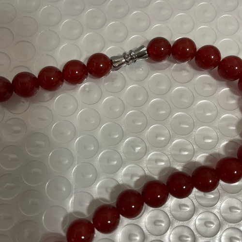 レッドアゲートネックレス 赤瑪瑙 ネックレス・ペンダント handmade