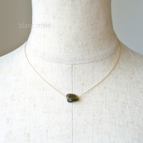 鑑別書付】モルダバイト ネックレス 40cm ペンダント