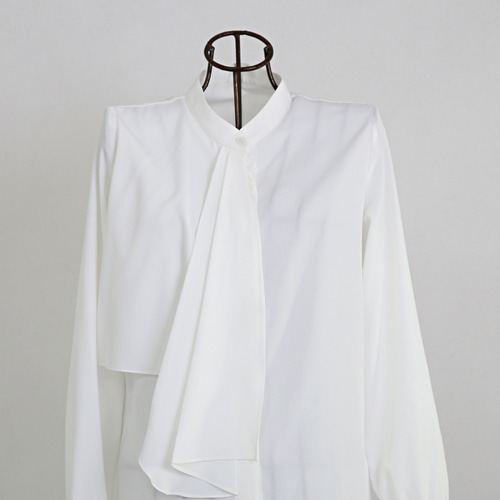 式典〜普段着も◎ 結ばず決まる 洗えるボウタイブラウス 長袖 シワに