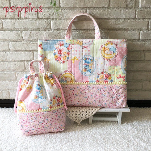 ハローベイビー☆入園グッズ♡レッスンバッグ　上履き袋　女の子　(998)