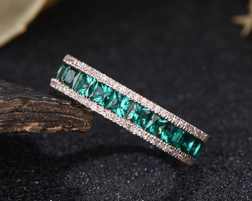 真珠とエメラルドの花束リング K14 13号 約4.5g 82486466645588e0f05018790688ed