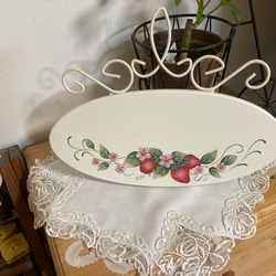 トールペイントで描いた綺麗なバラのボード 表札・ネームプレート