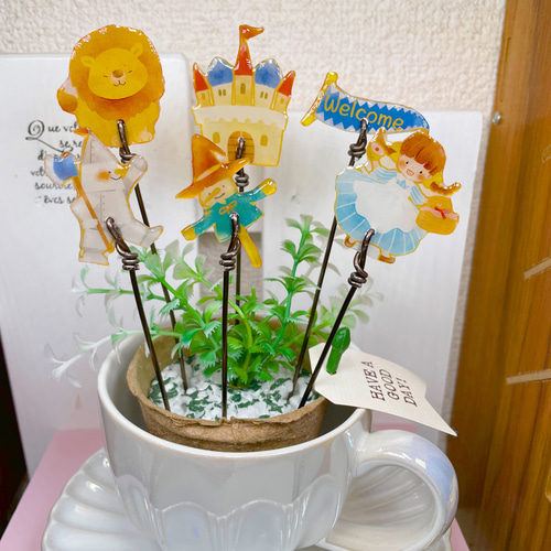 ガーデンピック ハンドメイド オズの魔法使い ワイヤー 多肉植物