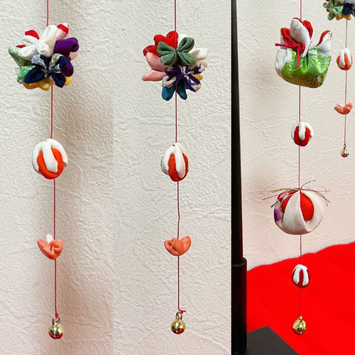 つるし飾り 3本 大 E 吊るし 古布正絹 着物リメイク ひな飾り つるし