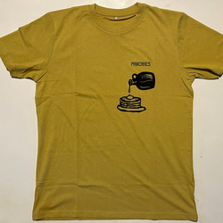 パンケーキ柄の半袖Tシャツ　男女兼用　綿100%【SS～L】 2枚目の画像