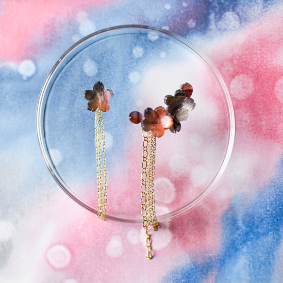 「夕桜」耳飾り　金具選択可 5枚目の画像