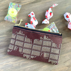 畳縁　硬幣錢包　名片夾　巧克力吧　日式　棕色的 第2張的照片
