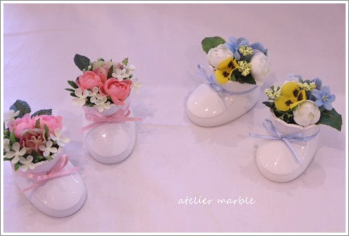 出産祝い　初節句　ベビーシューズ　フラワーアレンジメント