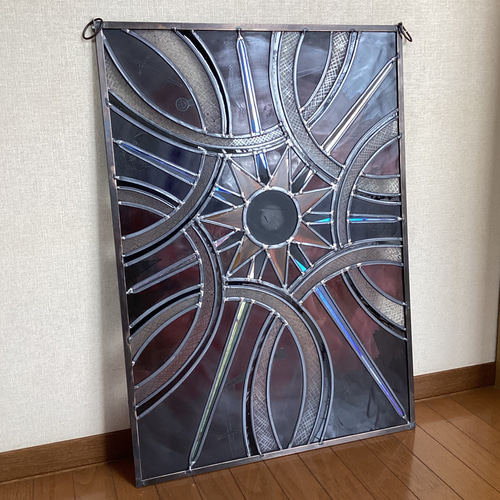 ステンドグラス絵付けパネル！！「戦」 その他アート Atelier