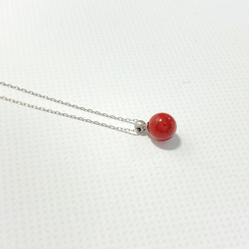 プラチナコーラルジュエリー】赤さんごのペンダント Pt 850 宝石珊瑚