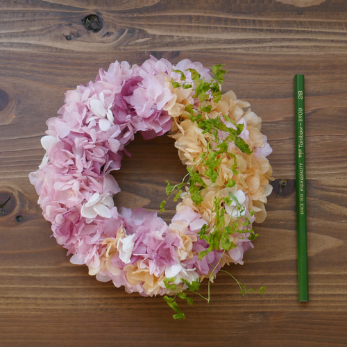 春色リース 春のリース 紫陽花リース プリザーブドフラワー