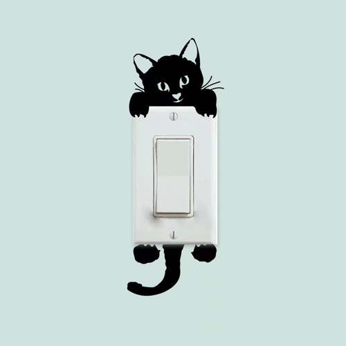 ウォールステッカー SF1 黒猫 スイッチシート DIY 壁紙