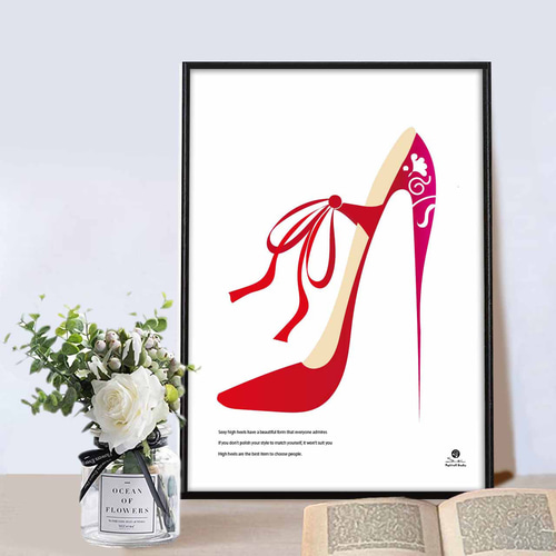ハイヒールのおしゃれ イラスト ポスター A4A3A2A1 アートポスター 全