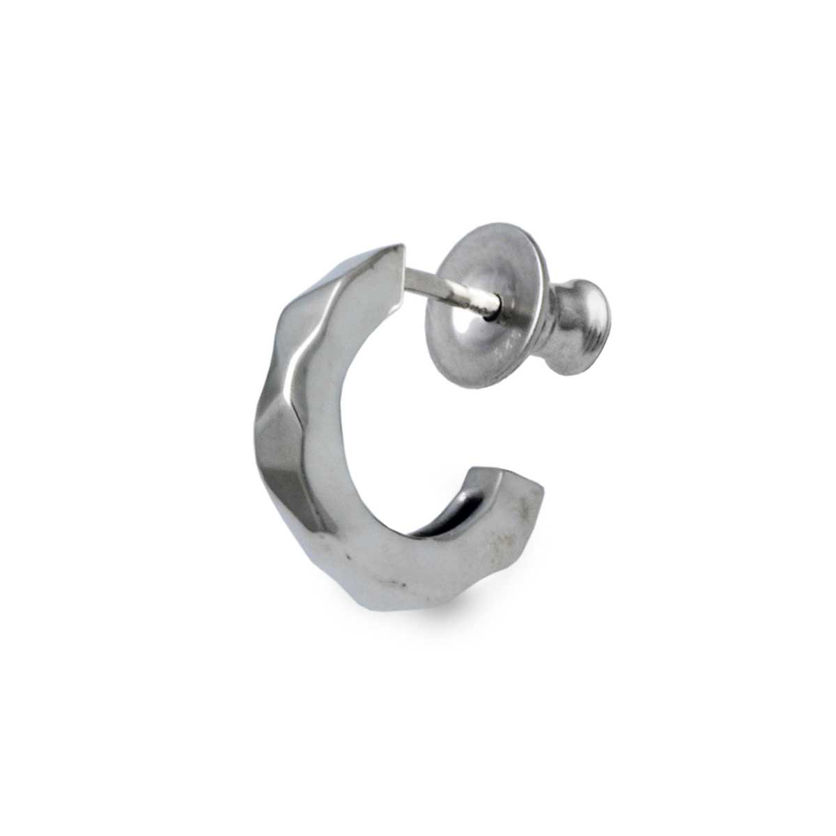 槌目ピアス フープ 片耳用 シルバー925　pe76