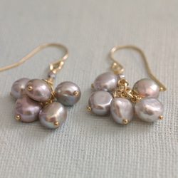 fusa: grey pearl (earring) 灰色珍珠耳環 第4張的照片