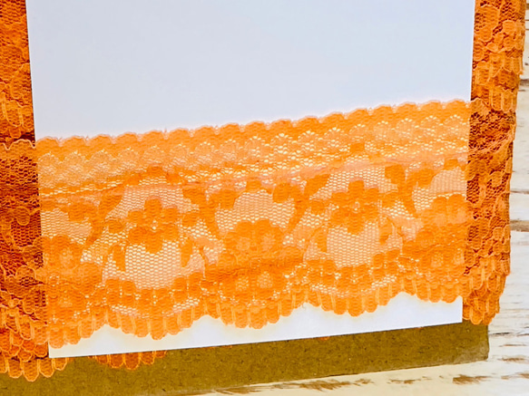 染色レース オレンジ濃 日本製 ナイロン100％ 1枚目の画像