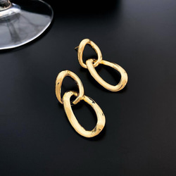 耳環，無穿孔耳環，流行，無痛，金色，雙排，圈形耳環，樹脂製成，不易脫落，Miyabi Grace 第16張的照片