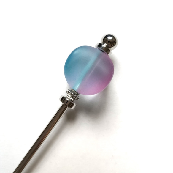 琥珀糖のかんざし　青×ピンク 1枚目の画像