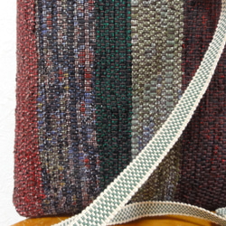 大島紬のポシェット・裂き織、裂き織り、ミニショルダー、スマホポシェット 7枚目の画像