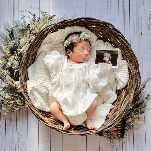 男の子人気No.1】ニューボーンフォトレンタル2wayリース③turquoise