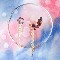 「夜桜」耳飾り　金具選択可 4枚目の画像