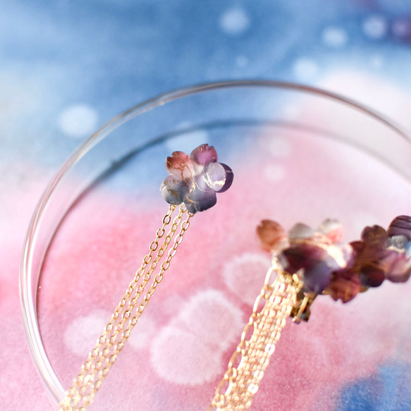 「夜桜」耳飾り　金具選択可 6枚目の画像