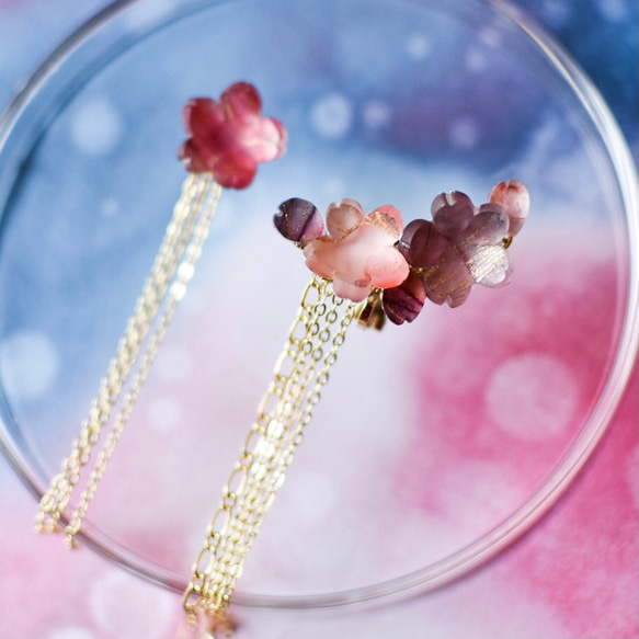 「零れ桜」耳飾り　金具選択可 5枚目の画像