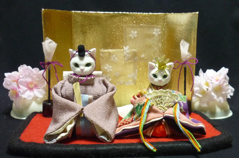 猫　雛人形　三段飾り　豆雛 猫雛人形三段飾り豆雛 猫 雛人形 三段飾り 豆雛