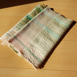 手織り　コットン混のやさしいストール　作品2314 5枚目の画像