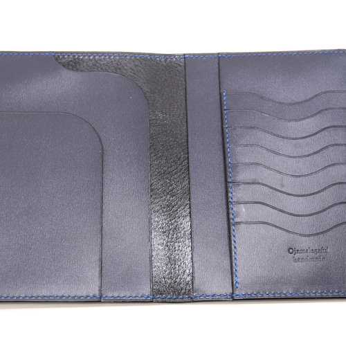 本革 パスポート・お薬手帳・通帳ケースDX 型押しネイビー その他  