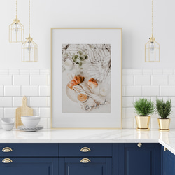 朝食のフォトポスター　/ i1208 / パンケーキ、パン、紅茶など　キッチンポスター 6枚目の画像