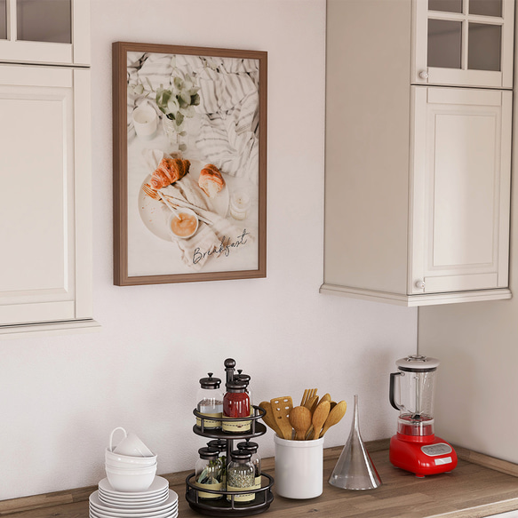 朝食のフォトポスター　/ i1208 / パンケーキ、パン、紅茶など　キッチンポスター 8枚目の画像