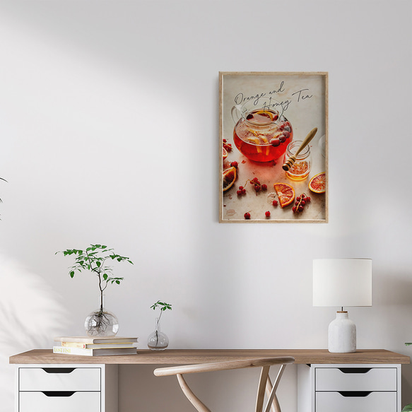 オレンジティーのフォトポスター　/ i1207 / パンケーキ、パン、紅茶など　キッチンポスター 8枚目の画像