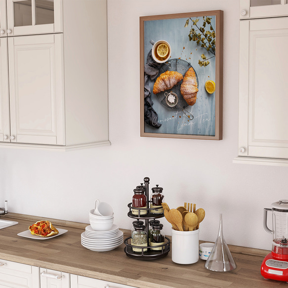 クロワッサンのフォトポスター　/ i1205 / パンケーキ、パン、紅茶など　キッチンポスター 5枚目の画像