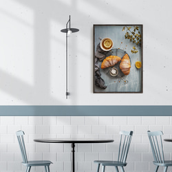 クロワッサンのフォトポスター　/ i1205 / パンケーキ、パン、紅茶など　キッチンポスター 4枚目の画像
