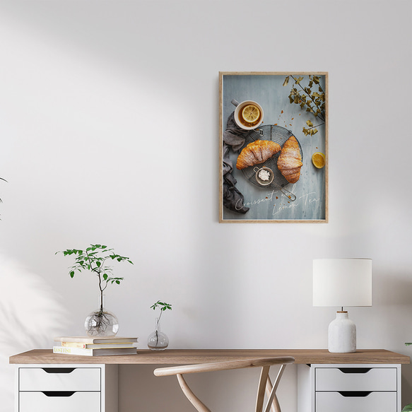 クロワッサンのフォトポスター　/ i1205 / パンケーキ、パン、紅茶など　キッチンポスター 6枚目の画像