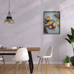 クロワッサンのフォトポスター　/ i1205 / パンケーキ、パン、紅茶など　キッチンポスター 2枚目の画像
