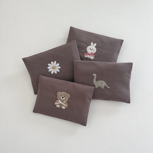 選べる刺繍】ポケットティッシュケース くま 刺繍 名入れ その他入園